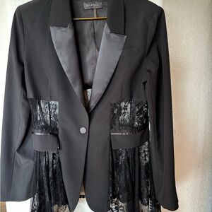 Women's Black Lace Blazer